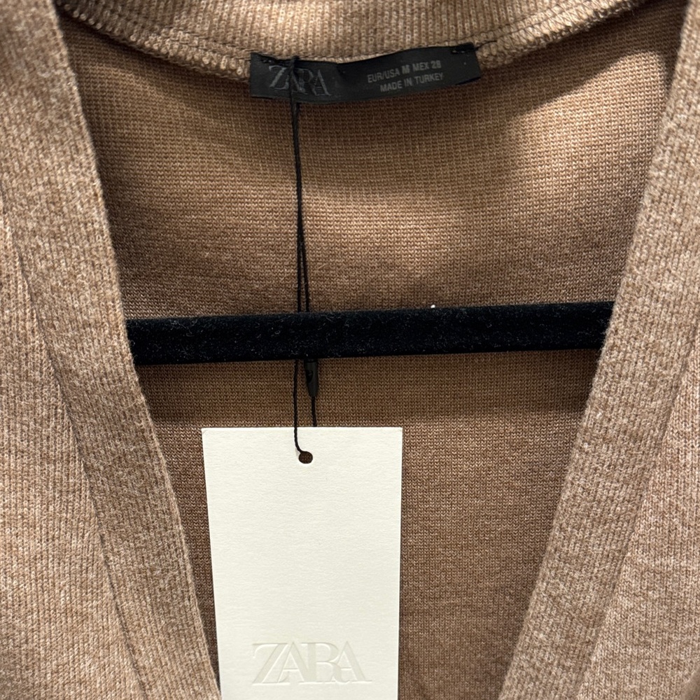 Zara Taupe Cardigan with Gold Buttons - Picture 2 of 4